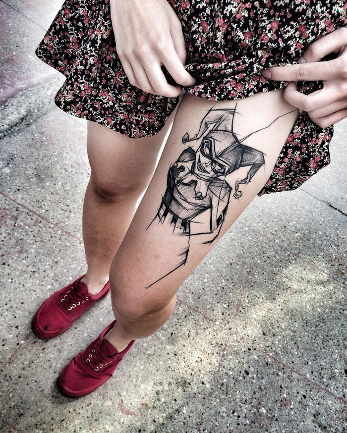 Amazing Blackwork Sketch Tattoos by Inez Janiak