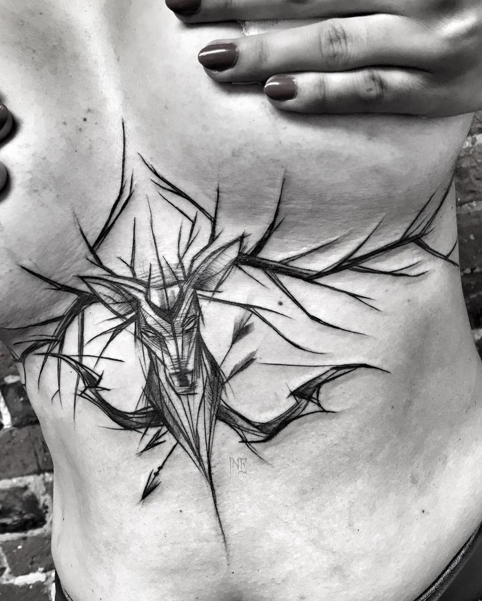 Amazing Blackwork Sketch Tattoos by Inez Janiak-05