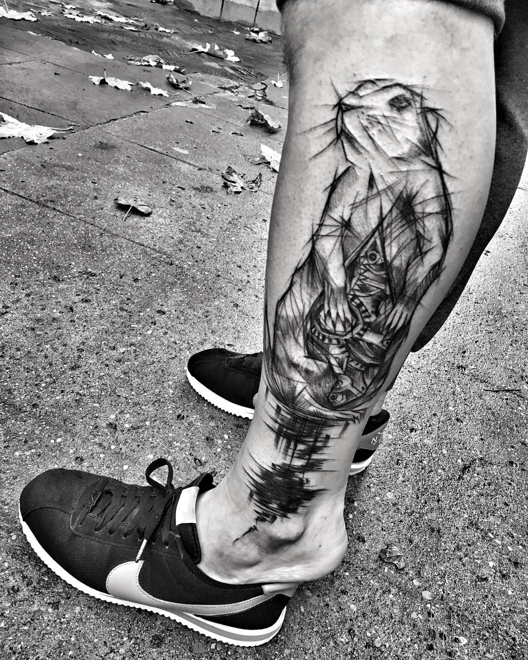 Amazing Blackwork Sketch Tattoos by Inez Janiak