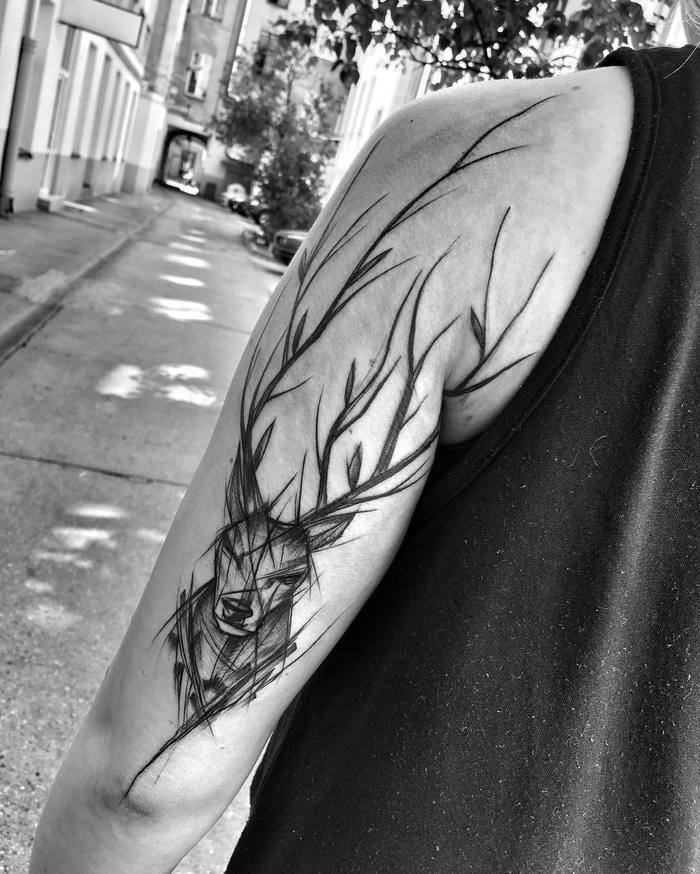 Amazing Blackwork Sketch Tattoos by Inez Janiak-01