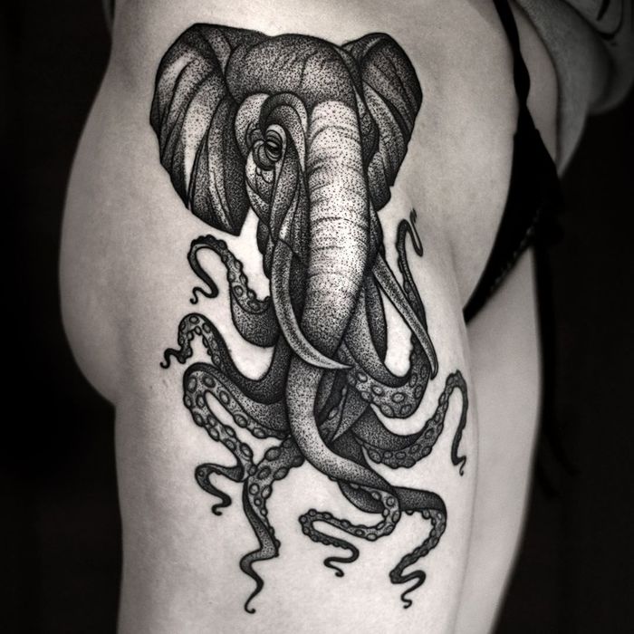 Beautiful Black Ink Tattoos by Kamil Czapiga