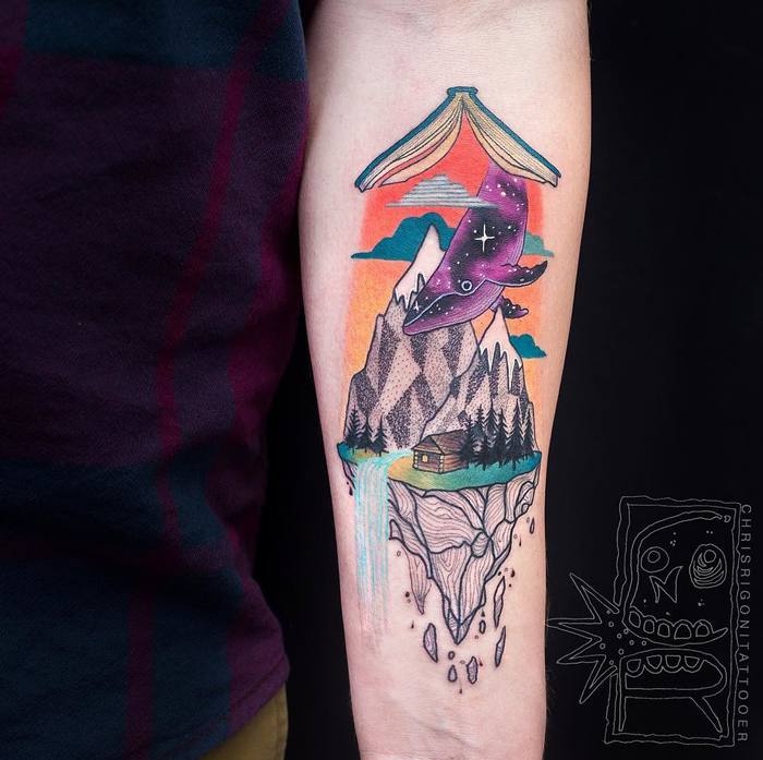Colorful Surreal Tattoos by Chris Rigoni