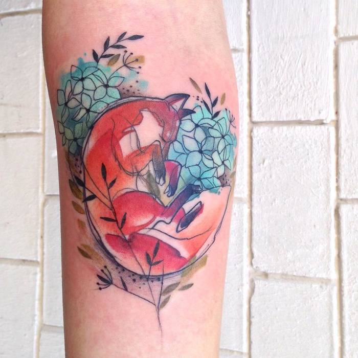 Stunning watercolor animal tattoos by Aga Yadou