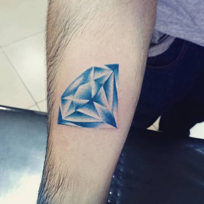 Blue Ink Diamond Tattoo by virpaiz