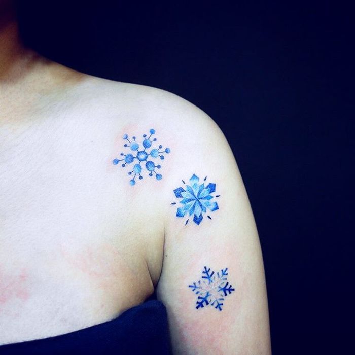 Blue Ink Snowflake Tattoos by Edna tattoo