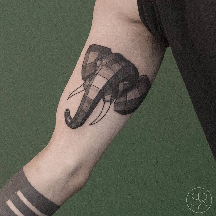 3D Geometric Animal Tattoos By Sven Rayen