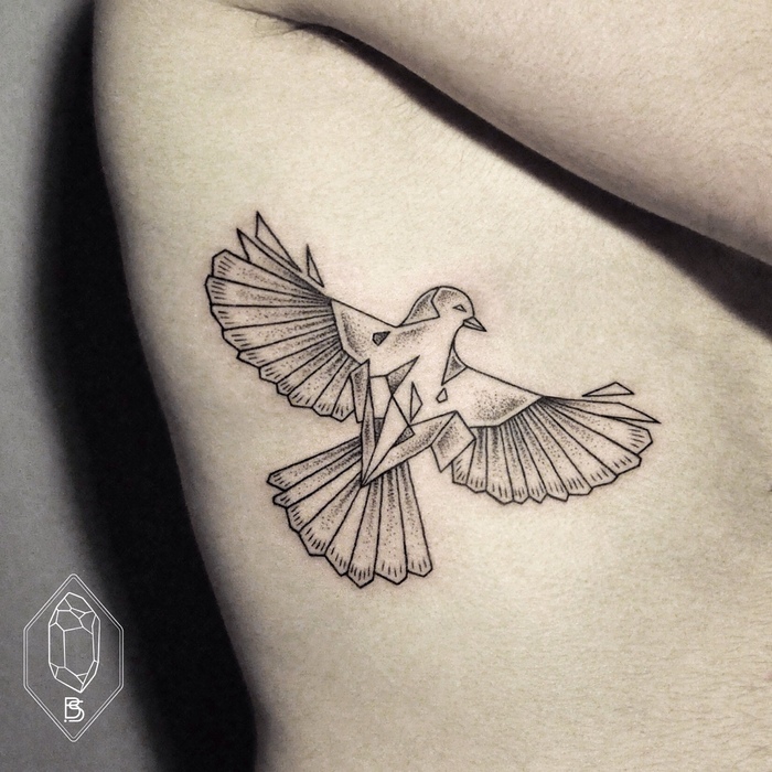 Geometric Bird Tattoo by Bicem Sinik