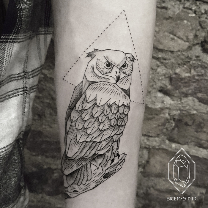 Owl Tattoo by Bicem Sinik