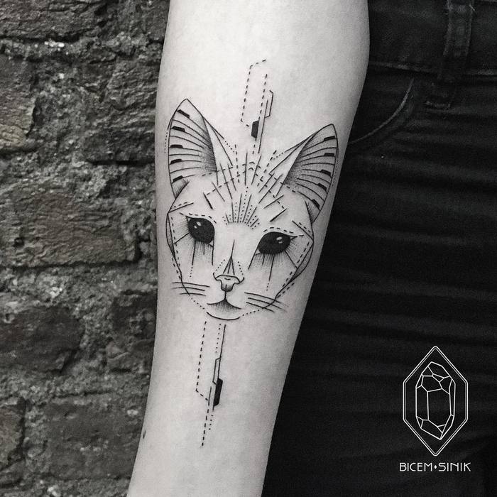 Cat Tattoo by Bicem Sinik