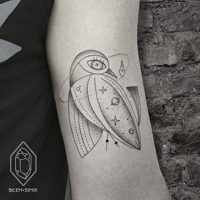 Abstract Bird Tattoo by Bicem Sinik