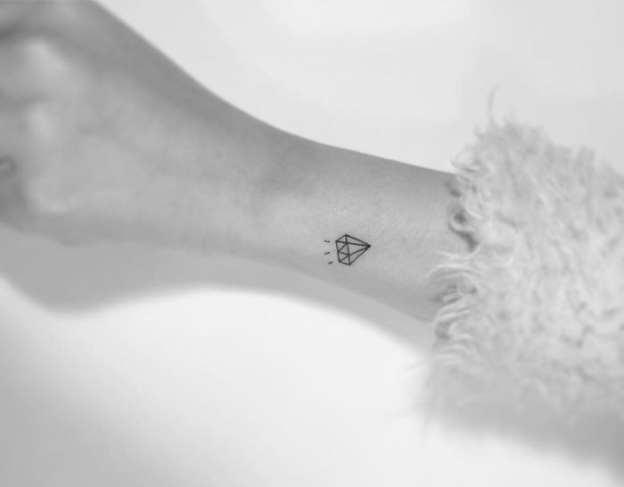 Minimalist Diamond Tattoo By Playground Tattoo