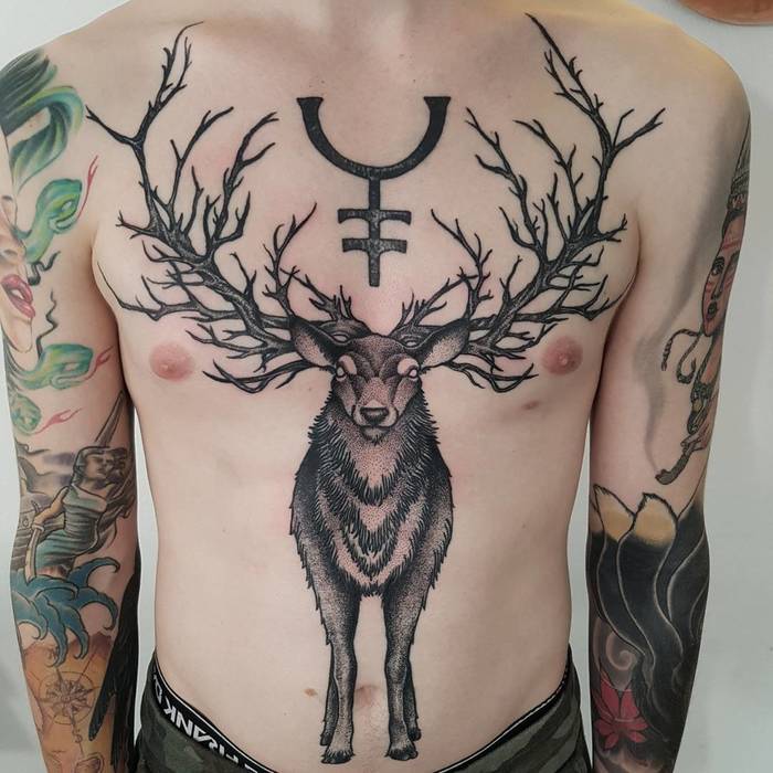 Deer Tattoo Design by Viktor Westberg