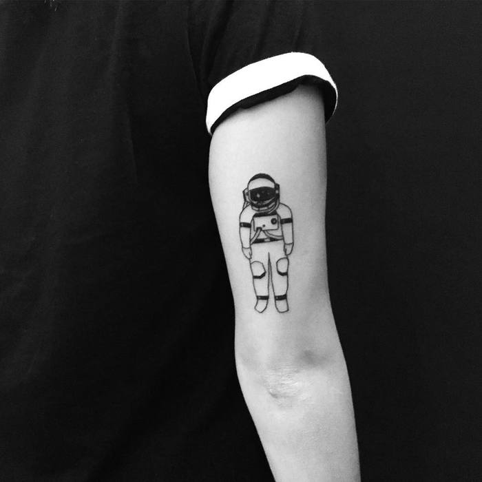 Minimalist Astronaut Tattoo by chinatown_stropky