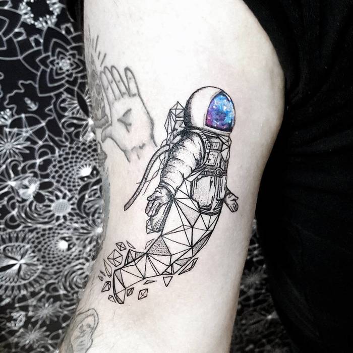 Geometric Astronaut Tattoo by Pablo Díaz Gordoa