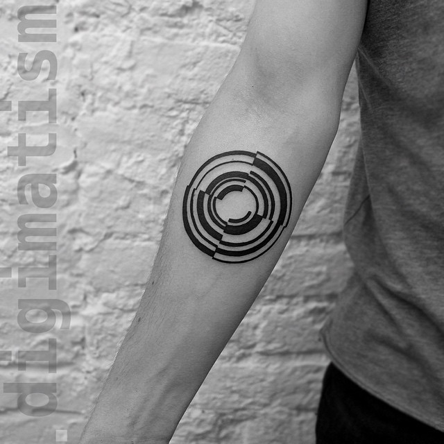 Digimatism: Abstract Geometric Tattoos Inspired by Digital Technology