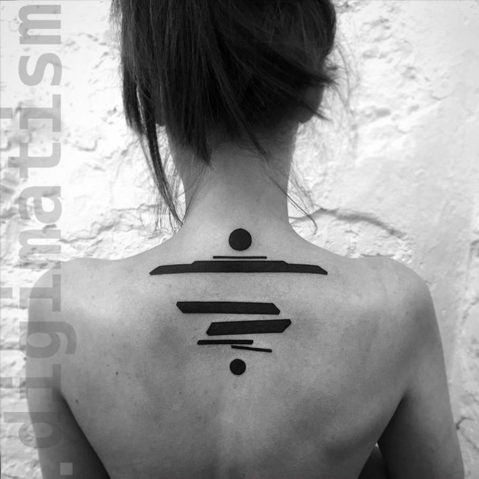 Digimatism: Minimalist Geometric Tattoos Inspired by Digital Technology