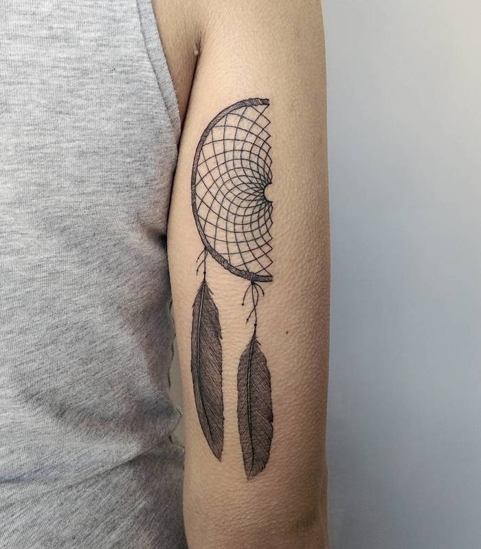 Half Dreamcatcher Tattoo by Michele Volpi
