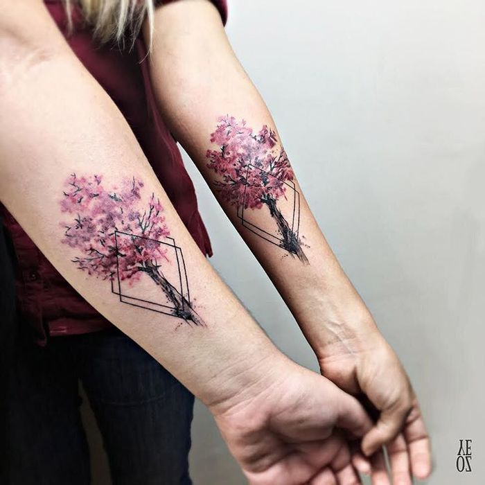 Matching Cherry Blossom Trees on Sisters by Yeliz Ozcan