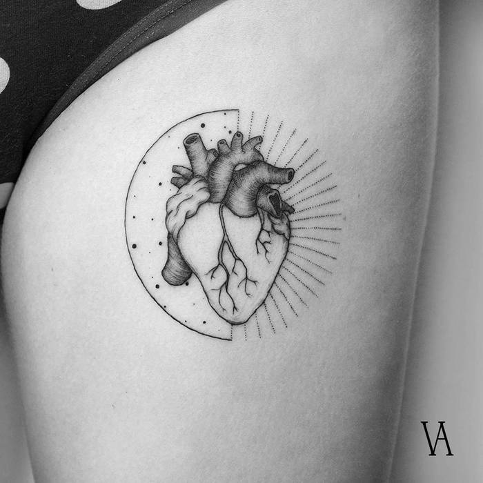 Anatomical Heart Tattoo by Violeta Arus 