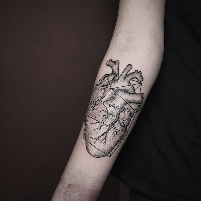 Anatomical Heart Tattoo by severovroma