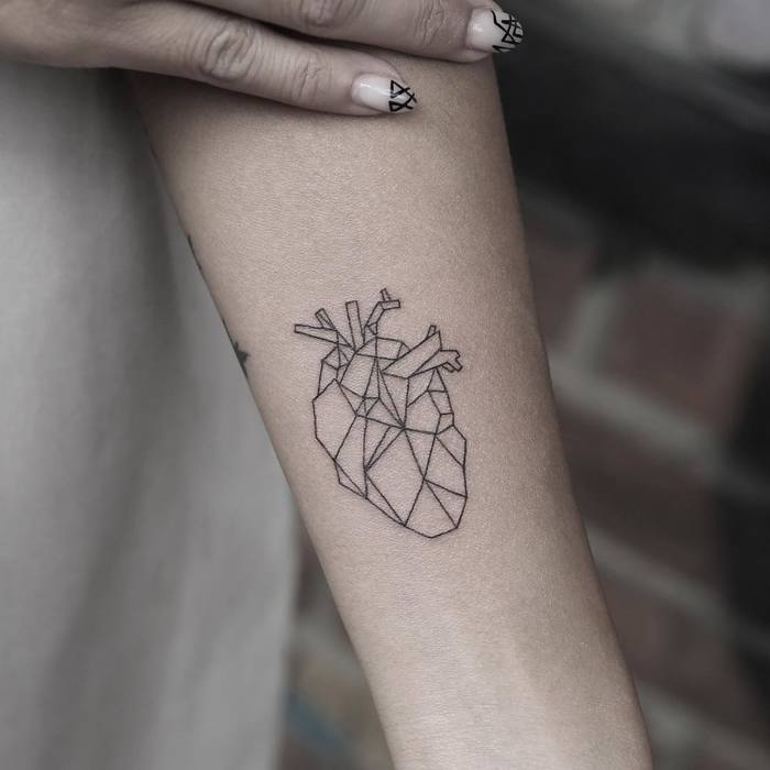 Geometric Anatomical Heart Tattoo by Rob Green