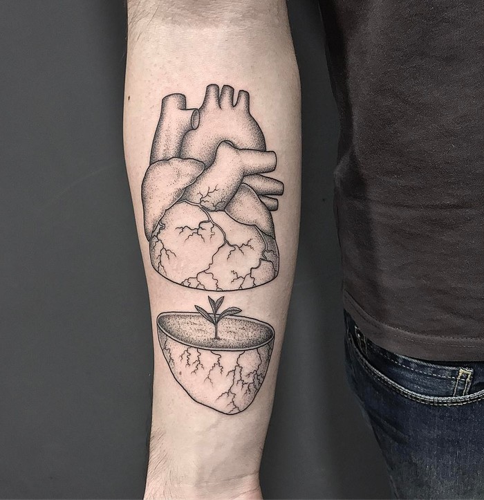 Anatomical Heart Tattoo by Michele Volpi