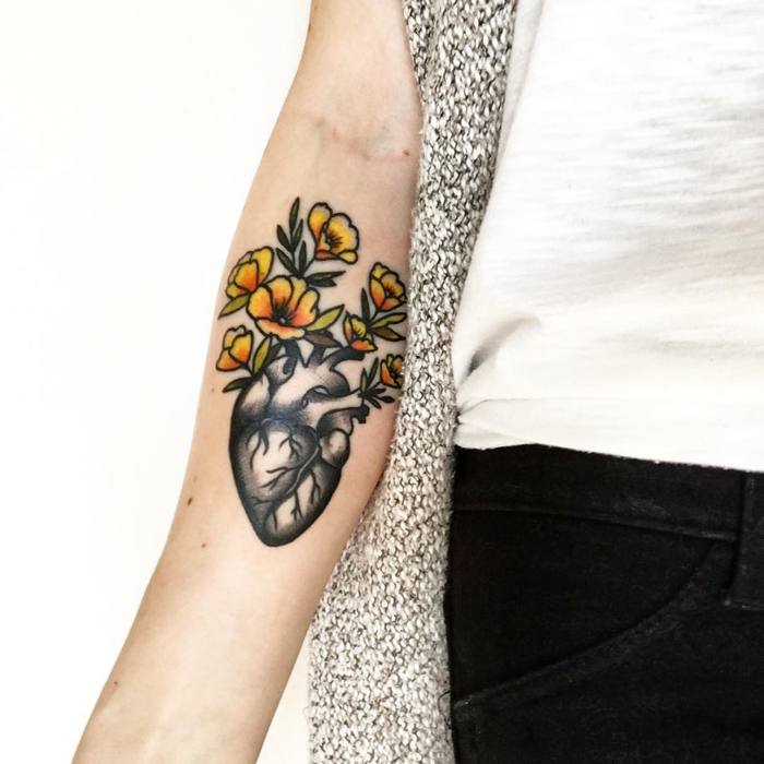 Anatomical Heart Tattoo by Kat Dillon