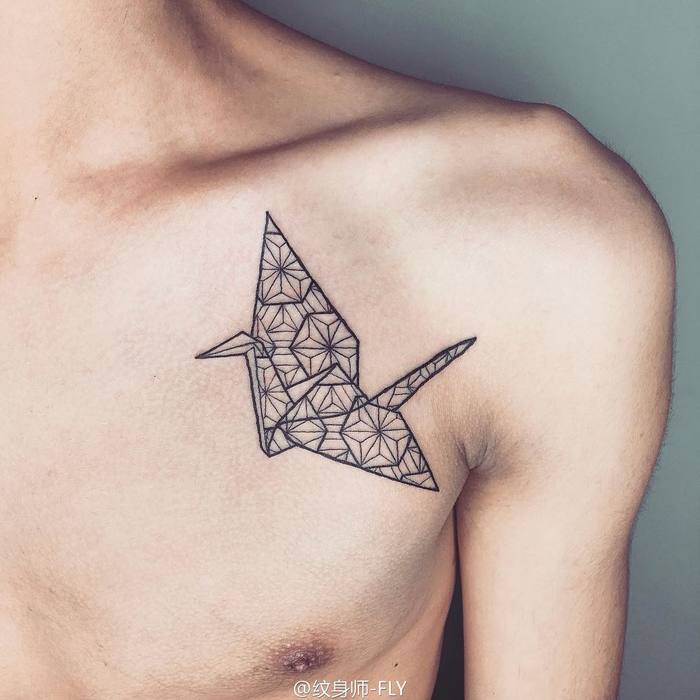 Paper Crane Tattoo by aka_fly 