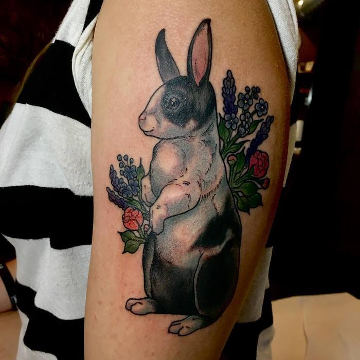 Rabbit Tattoo by Kit Hall