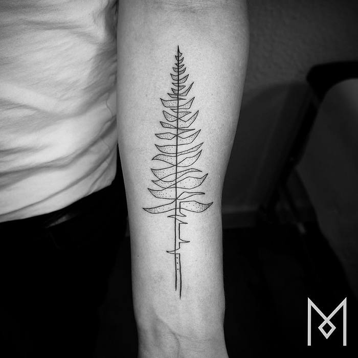 Single Line Tree Tattoo by Mo Ganji