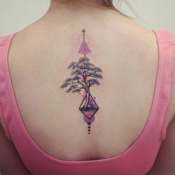 Colored Upper Back Tree by Magklin RIP
