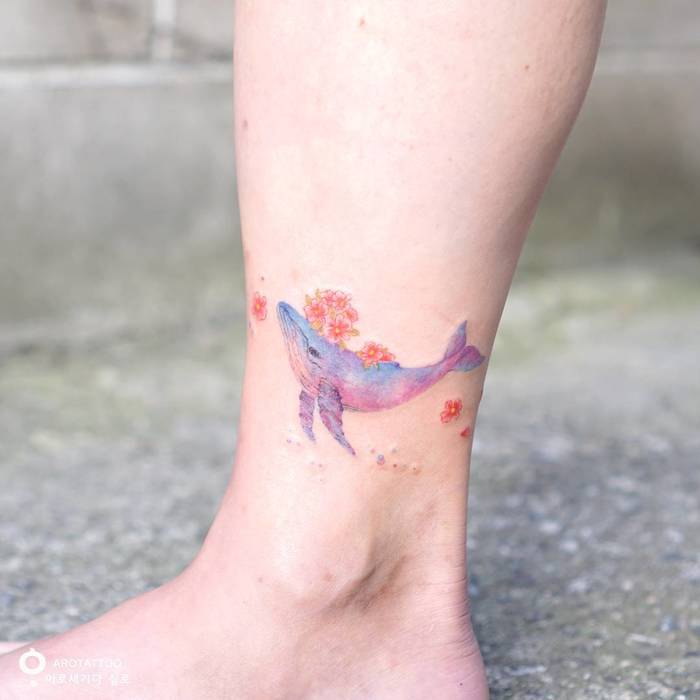Colorful Whale Tattoo by tattooist_silo