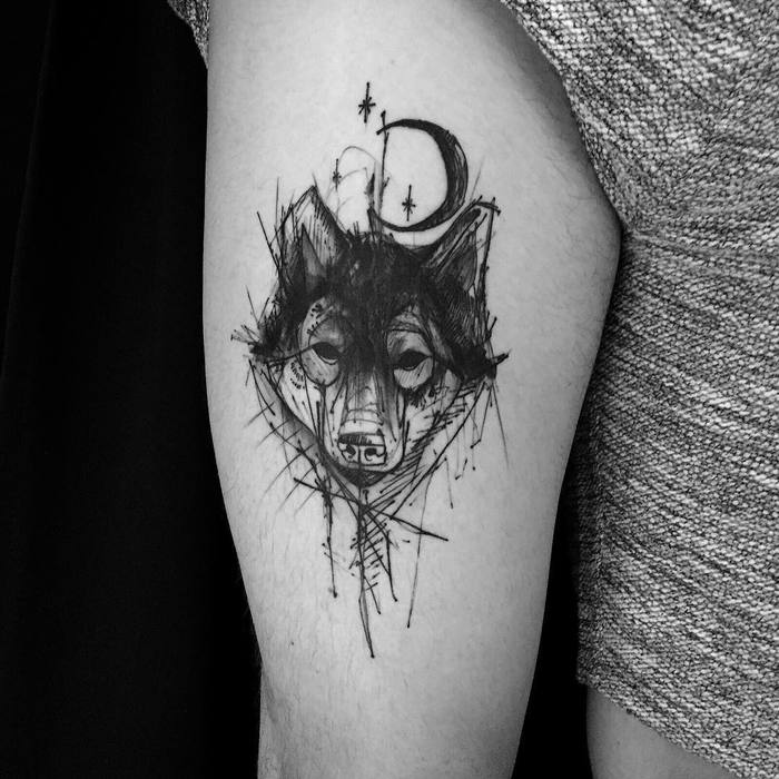 Wolf Tattoo by kamilmokot