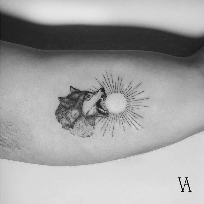 Wolf Tattoo by Violeta Arús