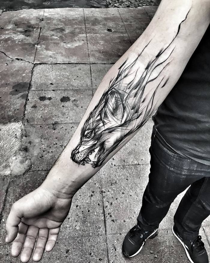 Wolf Tattoo by Inez Janiak