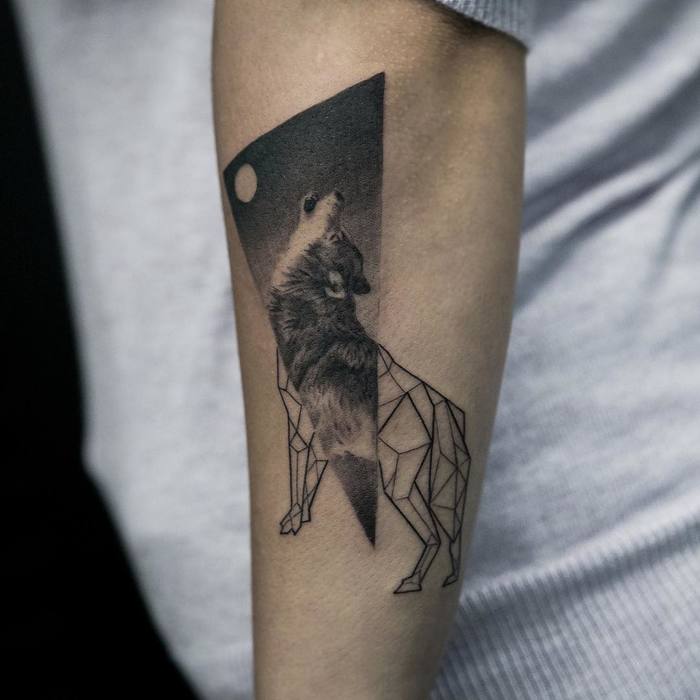 Howling Wolf Tattoo by maxim.nyc