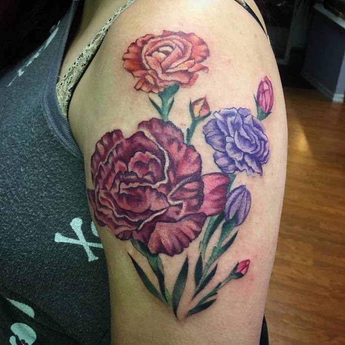 Carnation Tattoos by Samantha Vail