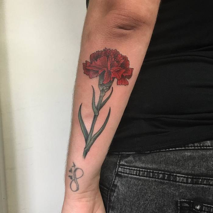 Red Carnation Tattoo by pooka