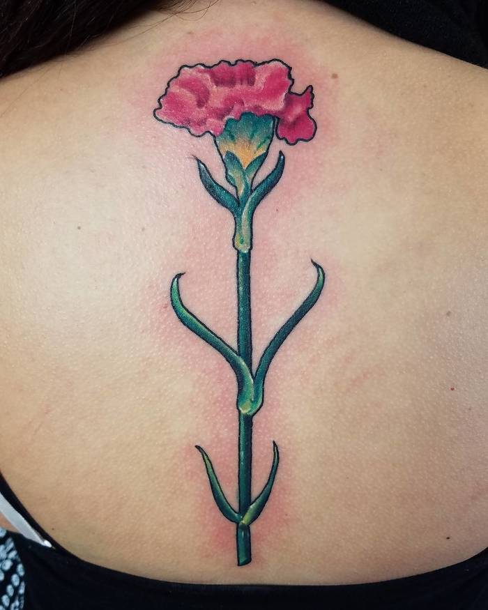 Watercolor Carnation Tattoo by Eileen
