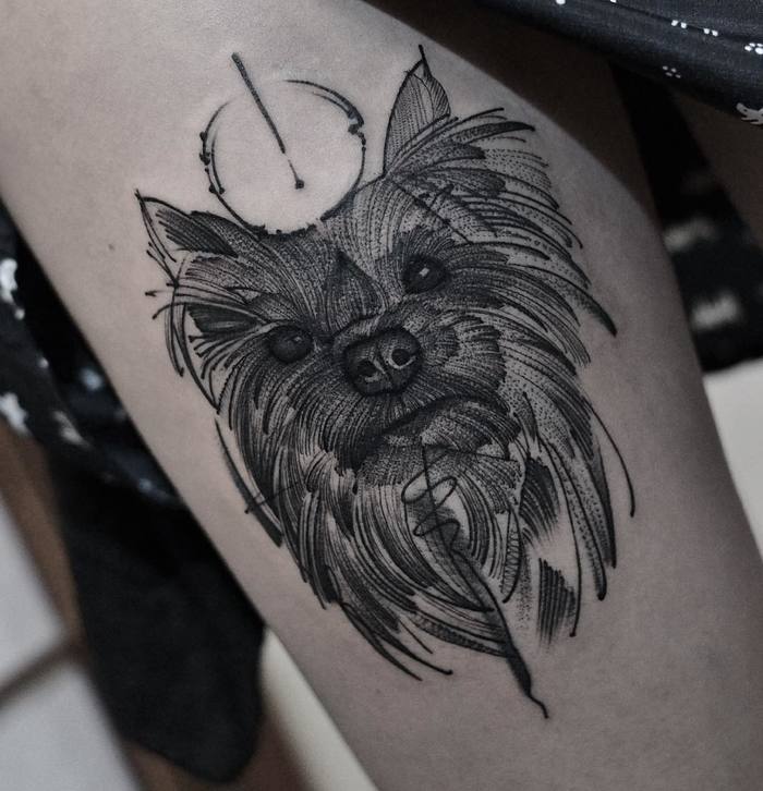 Yorkshire Dog Tattoo by Junnio Nunes