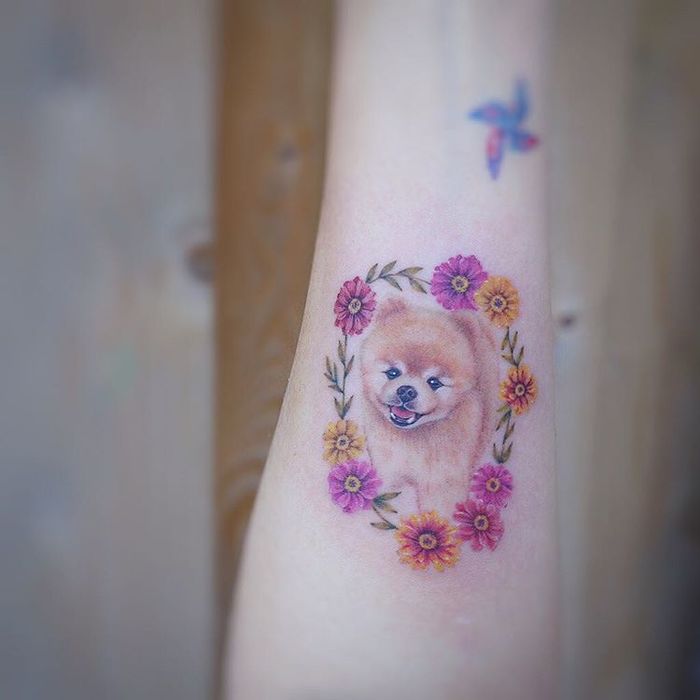 Pomeranian Boo Tattoo by gnotattoo