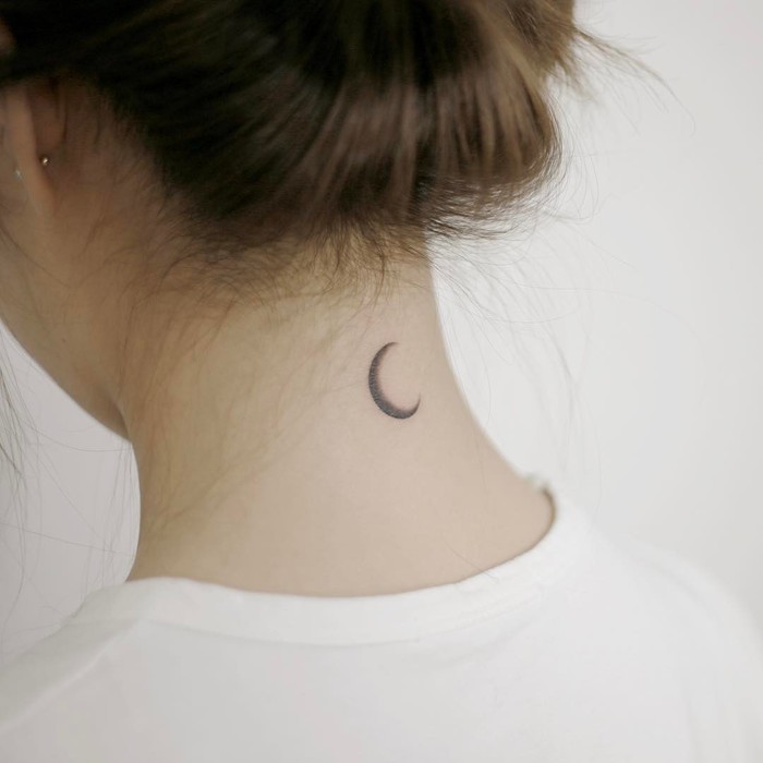Subtle Crescent Moon Tattoo by tattooist_doy