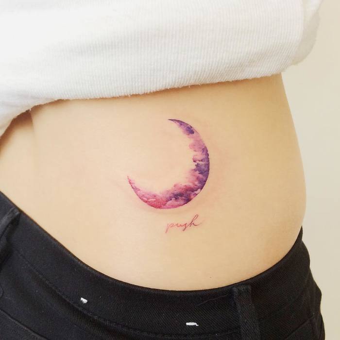 Waxing Crescent Moon Tattoo by tattooist_doy