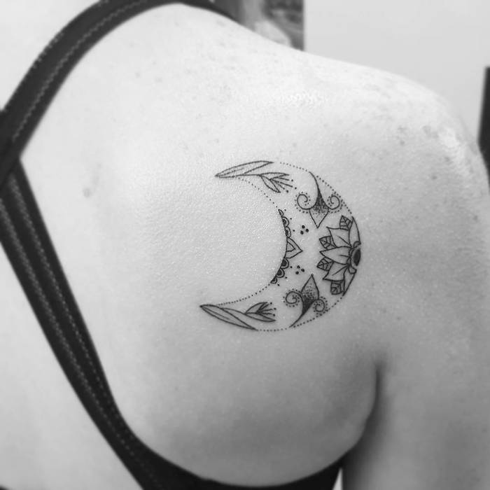 Waxing Crescent Moon Tattoo by Kimmie D