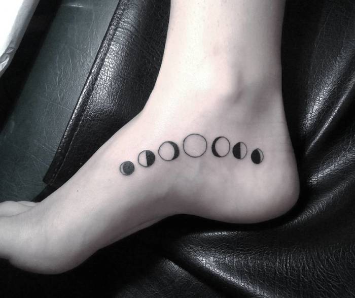 Minimalist Moon Phases Tattoo by Kath Heisenberg