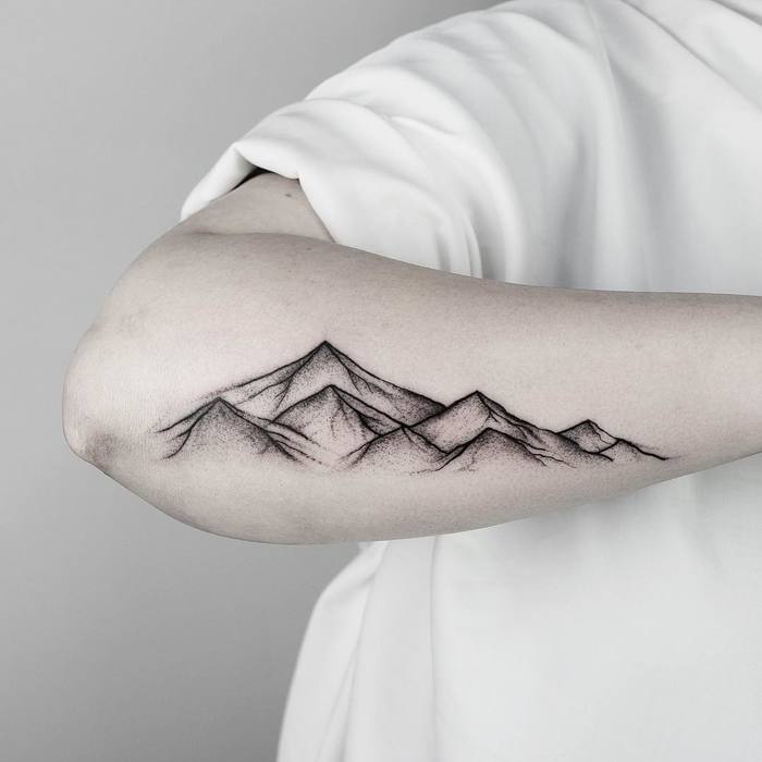 Dotwork Mountain Tattoo by malwina8