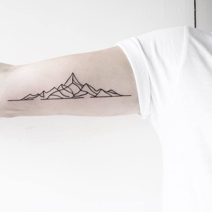 Mountain Outline Tattoo by malwina8