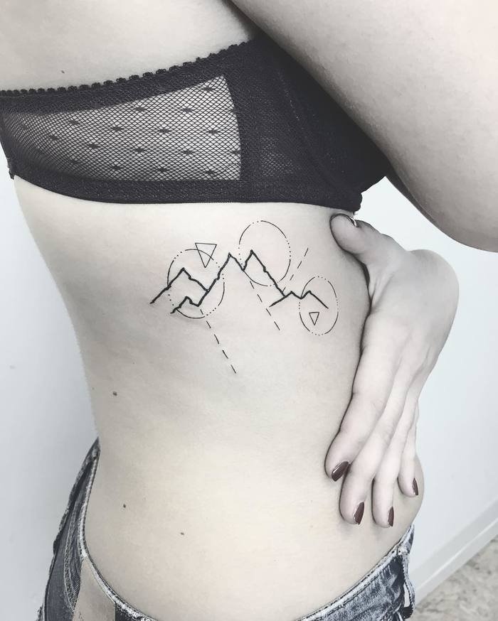 Linework Mountain Tattoo by susboom_tattoo