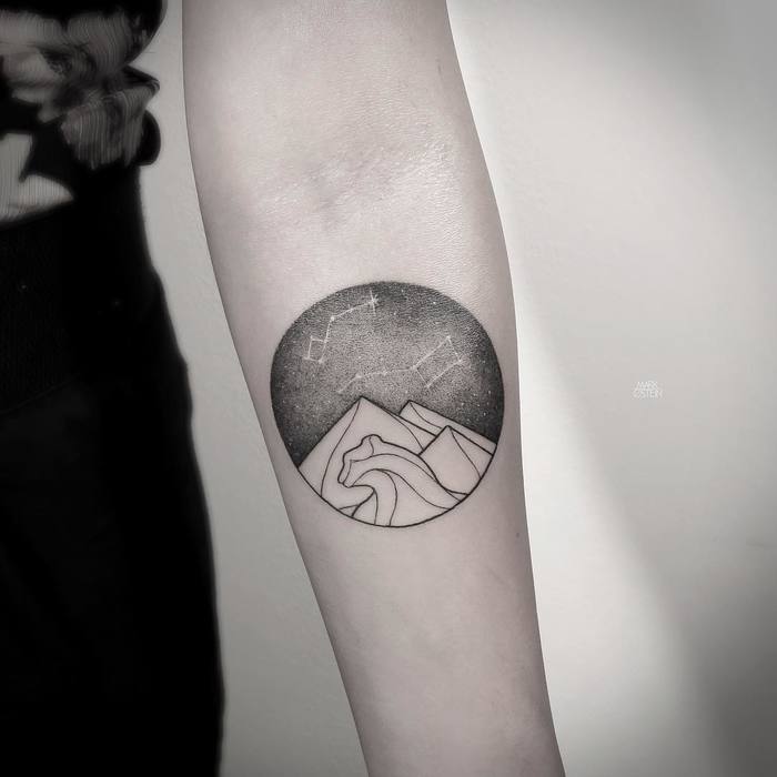 Mountains and Constellations Tattoo by mark_ostein