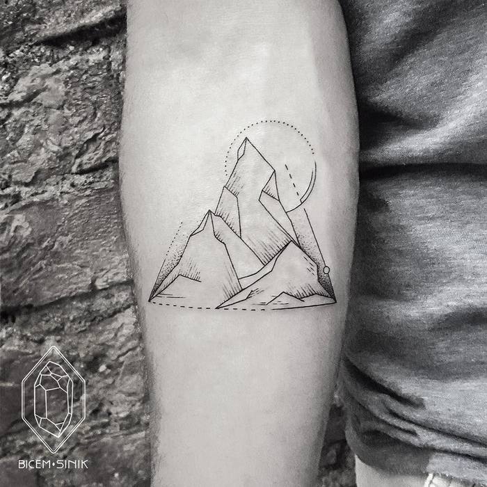 Geometric Mountain Tattoo by bicemsinik